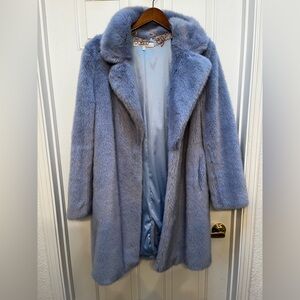 Lovers + Friends Soft Blue faux fur Jacket